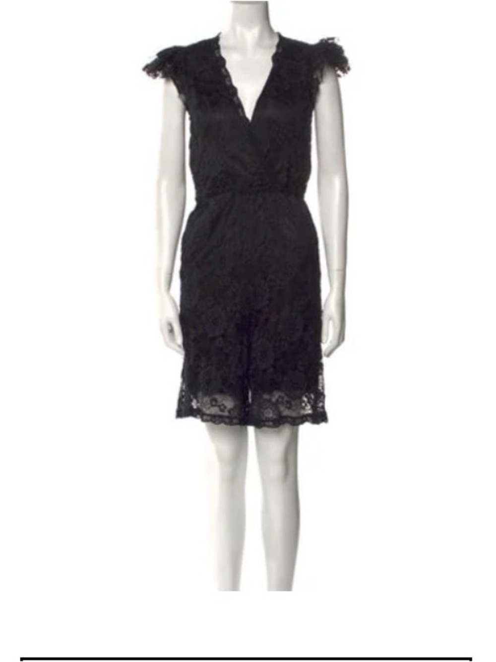 Dolce & Gabbana Black Lace Sleeveless V-Neck Dress